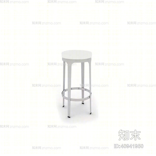 现代白模木艺吧凳3D模型下载【ID:40941950】