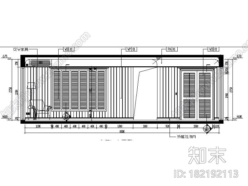 [广东]温馨舒适中型户型室内设计施工图（含方案）cad施工图下载【ID:182192113】