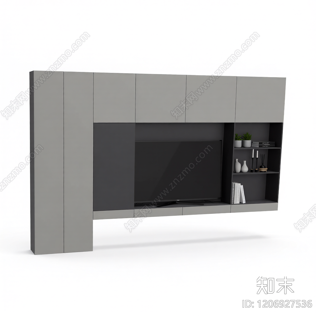 电视墙组合柜3D模型下载【ID:1206927536】