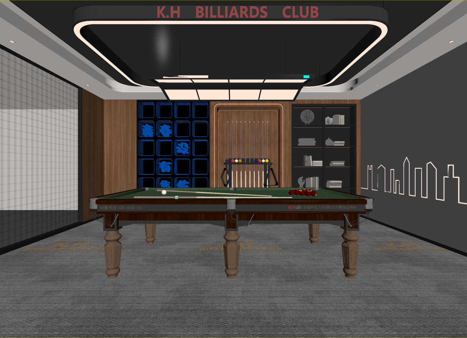 现代台球室3D模型下载【ID:1215006890】