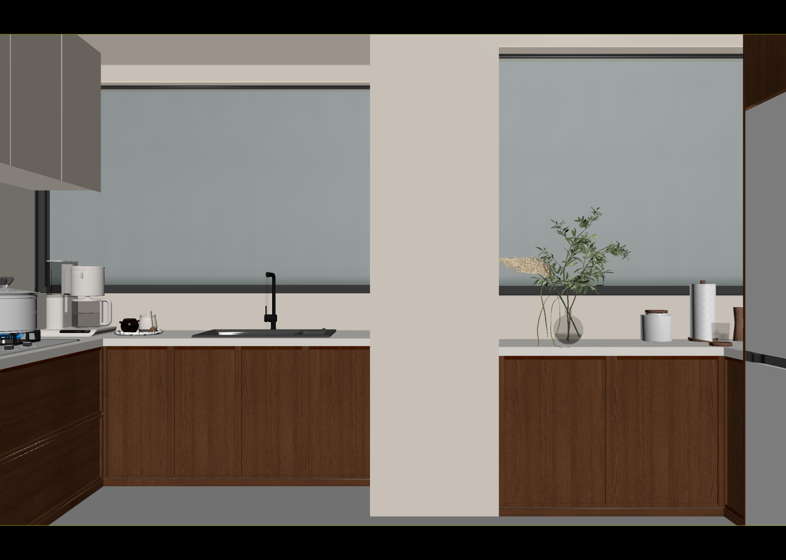 新中式开放式厨房3D模型下载【ID:1215028299】