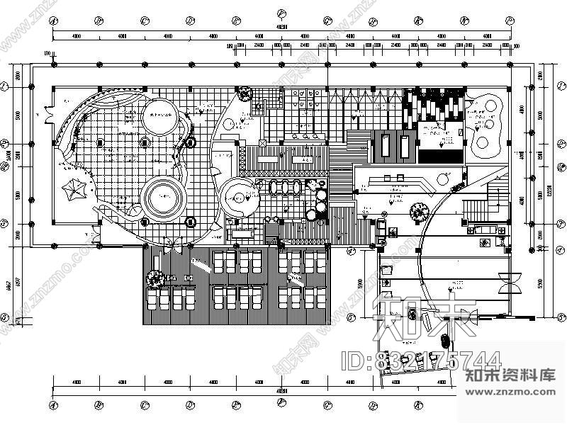 酒店SPA空间层平面图cad施工图下载【ID:832175744】