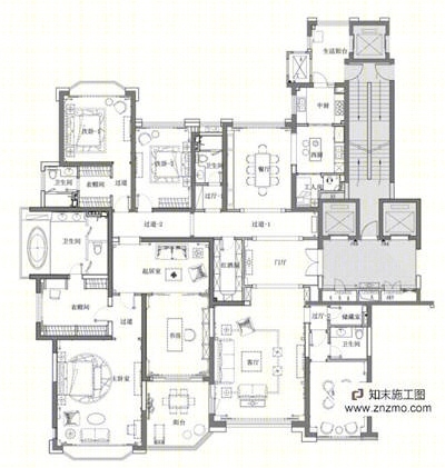 金螳螂设计太原华府9#302单元效果图+施工图cad施工图下载【ID:36915765】