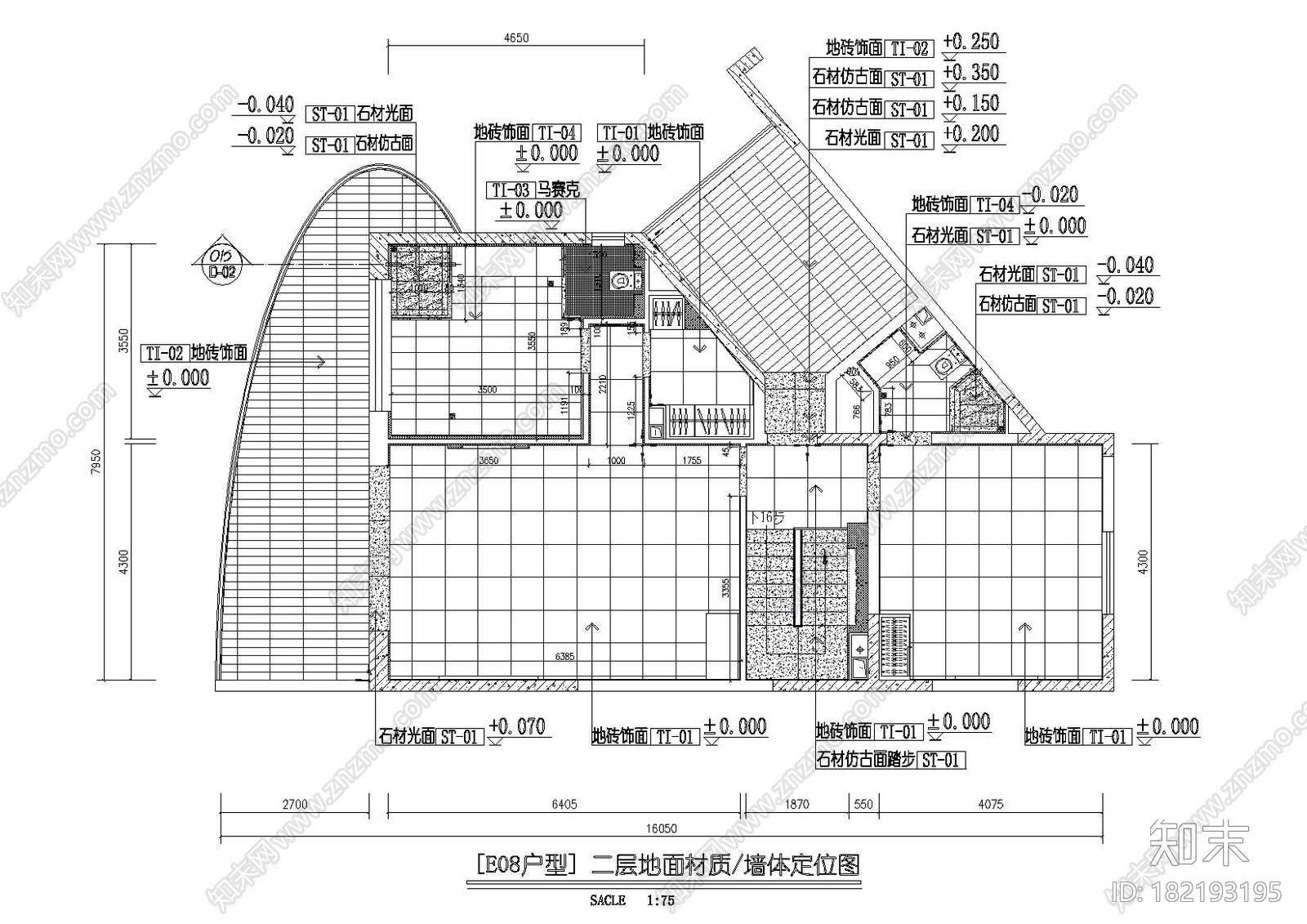 [海南]世外桃源度假中心现代复式室内装修施工图cad施工图下载【ID:182193195】