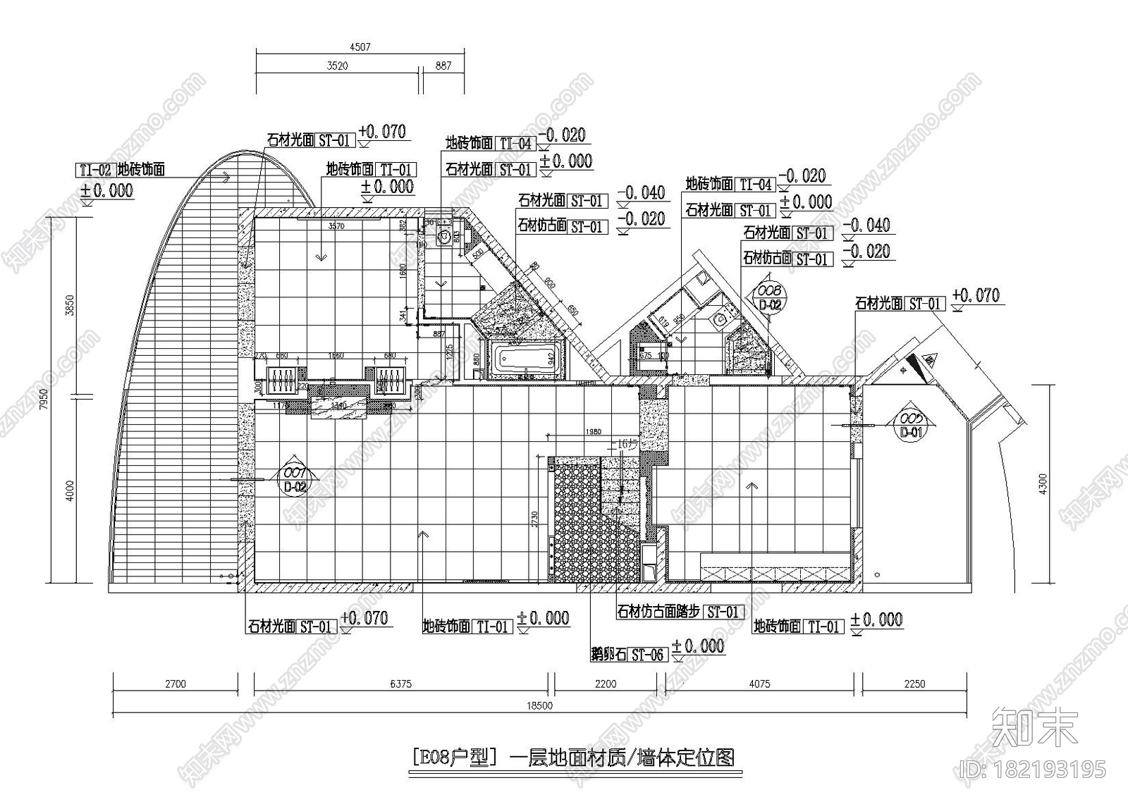 [海南]世外桃源度假中心现代复式室内装修施工图cad施工图下载【ID:182193195】