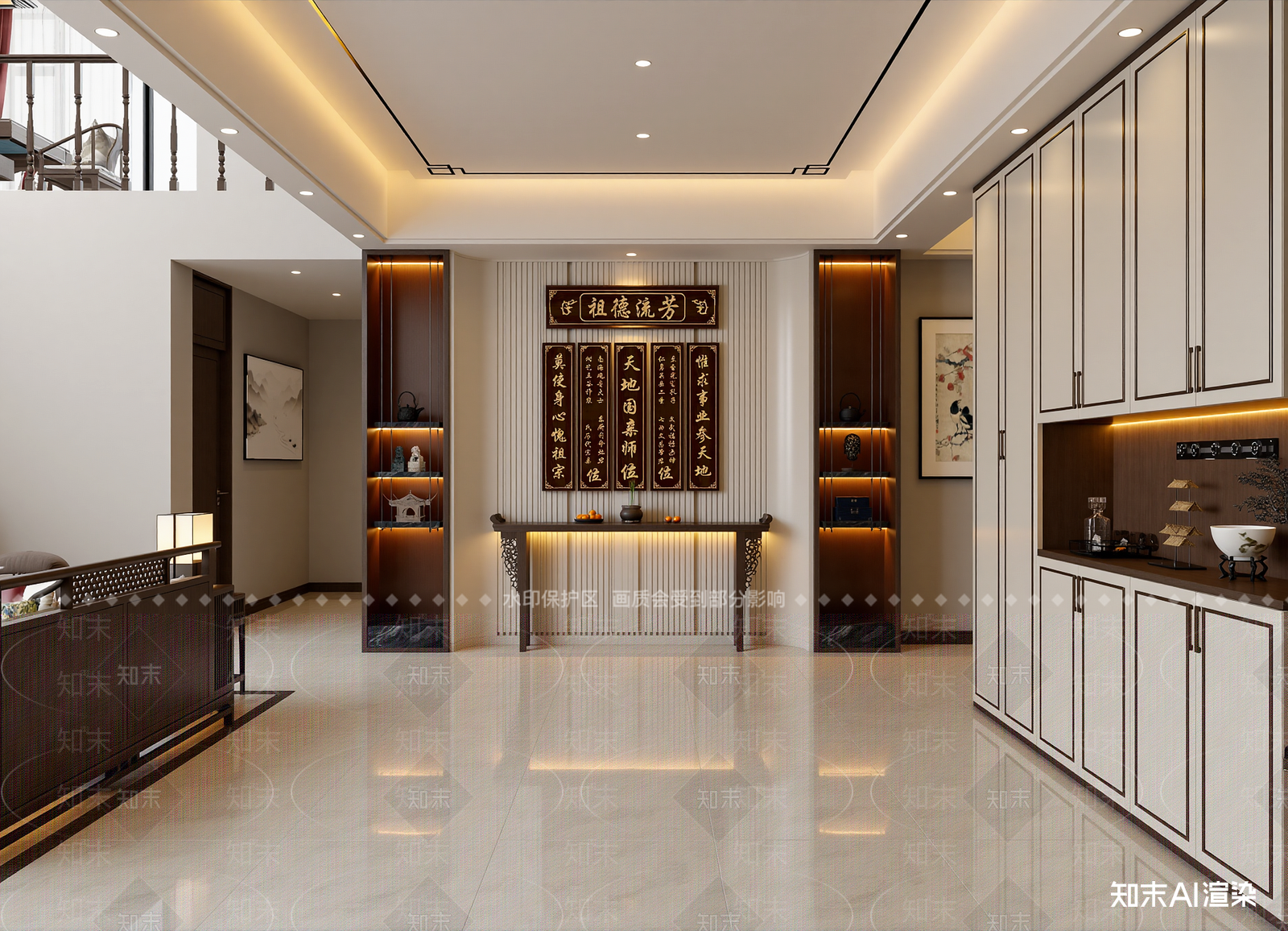 新中式玄关3D模型下载【ID:1214978247】