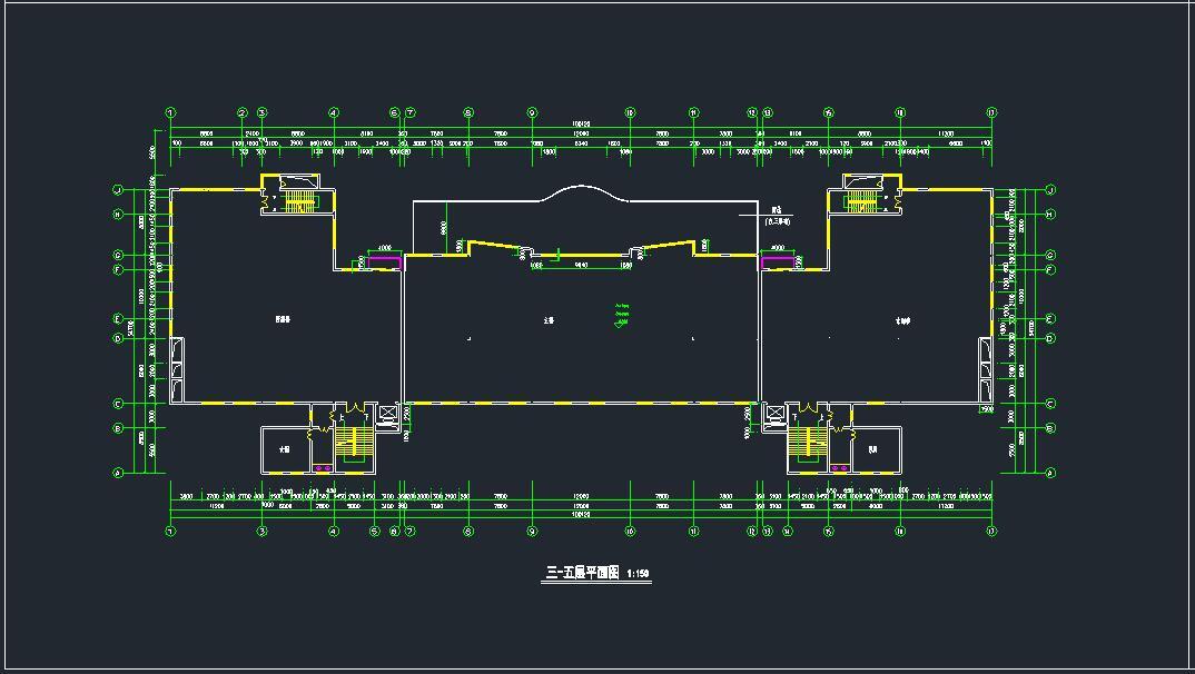 某现代综合办公楼方案（含效果图）cad施工图下载【ID:149949111】
