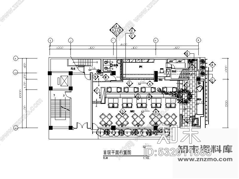 施工图北京某西餐厅装修图(含实景)cad施工图下载【ID:532011585】