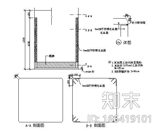 不锈钢防撞带大样图图片