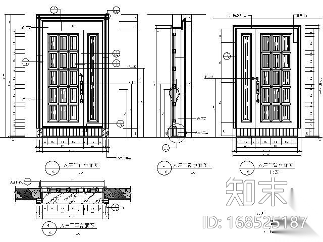 入户门cad施工图下载【ID:168525187】