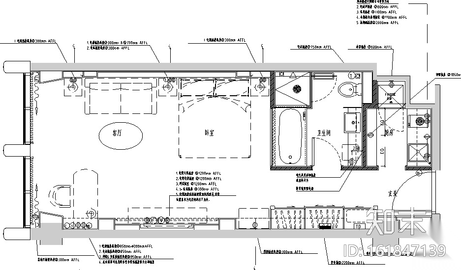 [浙江]龙禧中心酒店式公寓设计施工图（附效果图）cad施工图下载【ID:161847139】