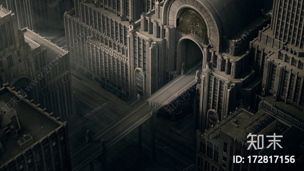 欧式复古大桥CG模型下载【ID:172800193】