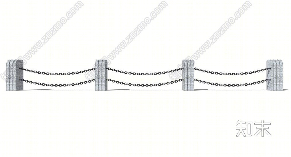 铁索栏杆SU模型下载【ID:149548153】