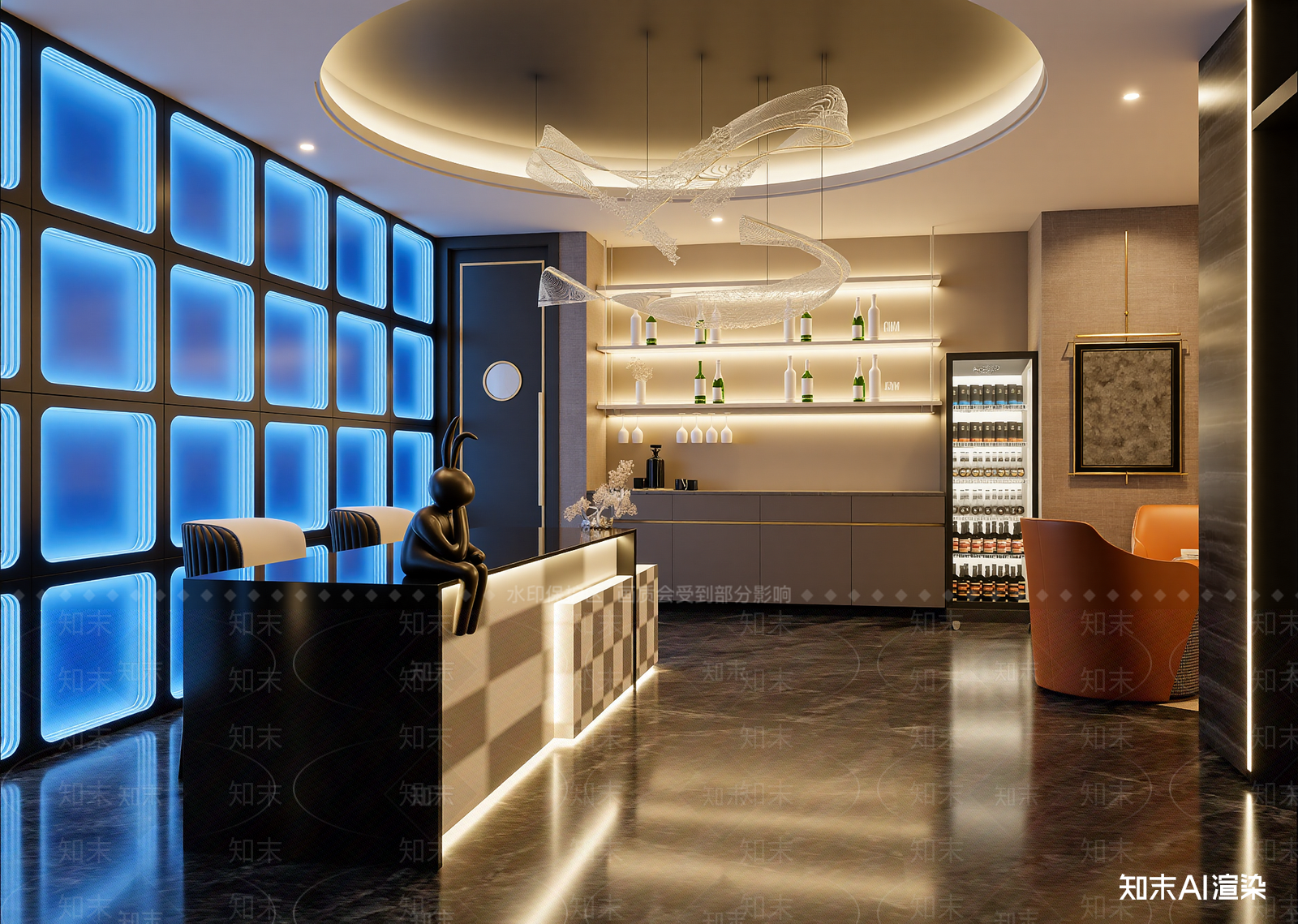 现代酒店大堂3D模型下载【ID:1214816619】