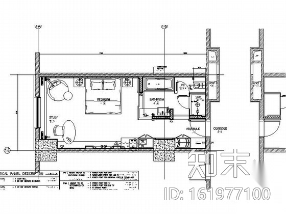 [西安]经典酒店双人大床房室内装修图施工图下载【ID:161977100】