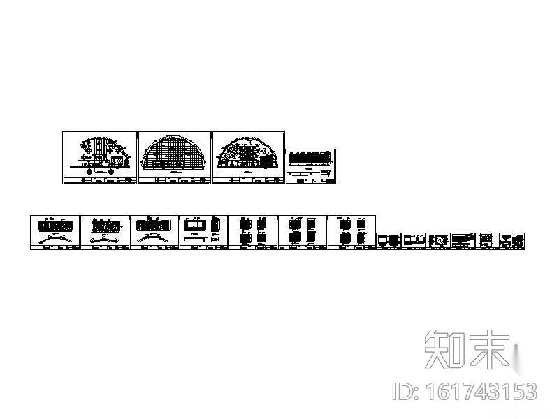 某步行街小型售楼处装修图cad施工图下载【ID:161743153】