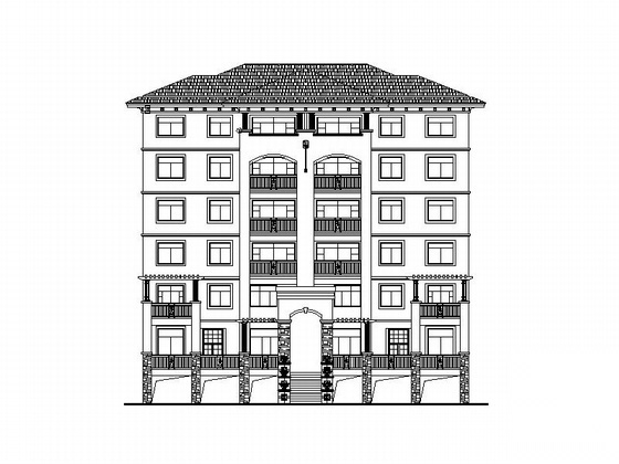 [湖北]南洋新城某小区六层住宅区建筑施工图cad施工图下载【ID:165921164】