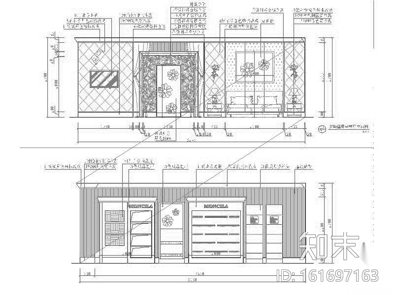 某精品床垫公司展厅装修图(含效果)cad施工图下载【ID:161697163】