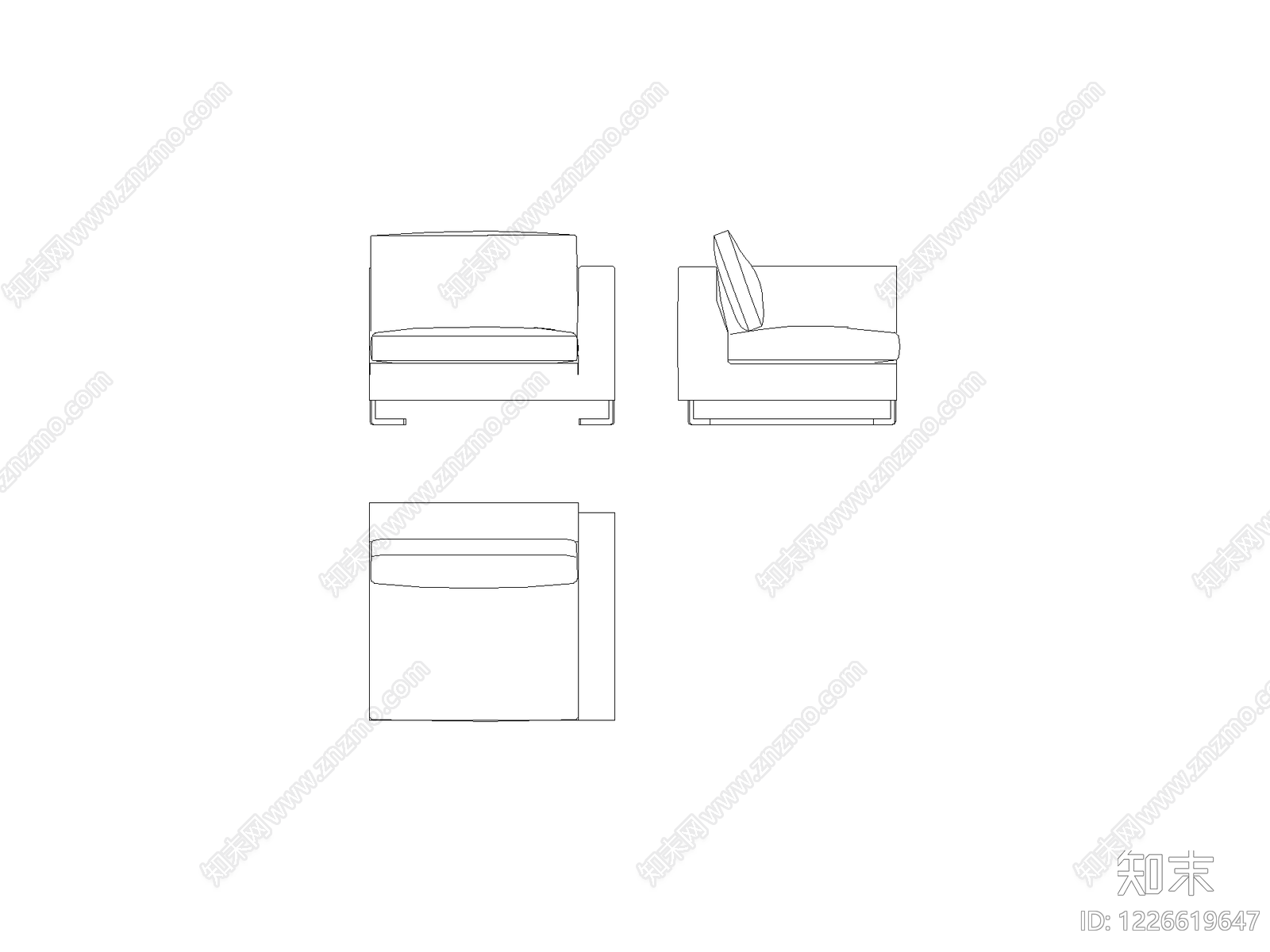 现代,意式沙发CAD图纸