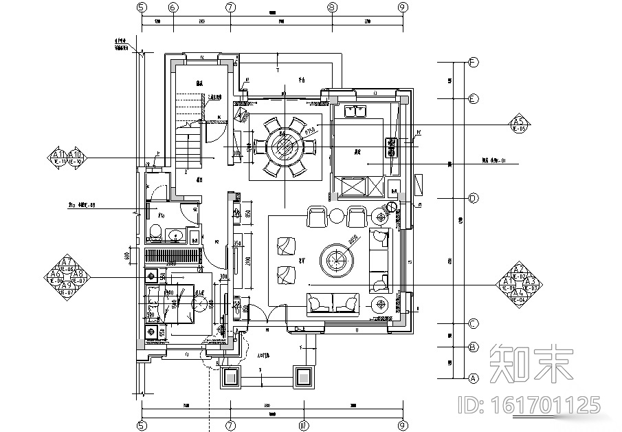 碧桂园现代中式别墅设计施工图（附效果图+物料表+软装设...cad施工图下载【ID:161701125】