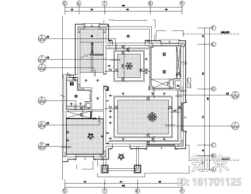 碧桂园现代中式别墅设计施工图（附效果图+物料表+软装设...cad施工图下载【ID:161701125】