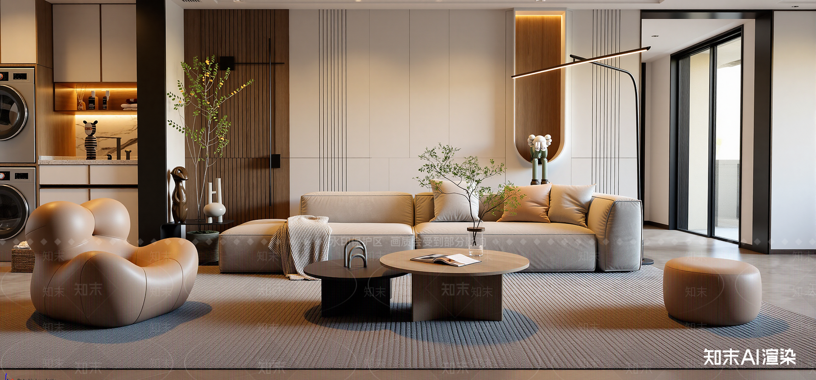 现代家居客厅3D模型下载【ID:1221685671】