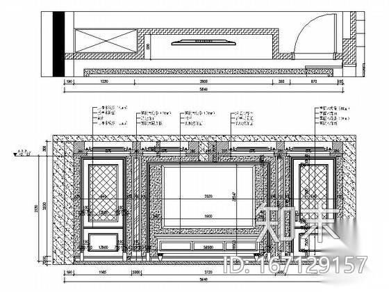 精品豪华中式风格两层别墅装修室内设计施工图（含效果）cad施工图下载【ID:167129157】