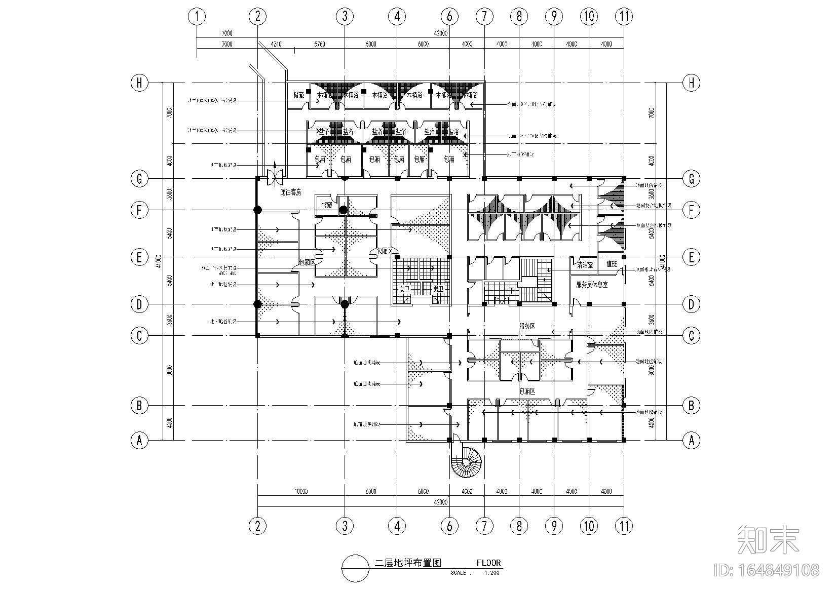 [江苏]苏州悦来花浴场施工图_附效果图cad施工图下载【ID:164849108】