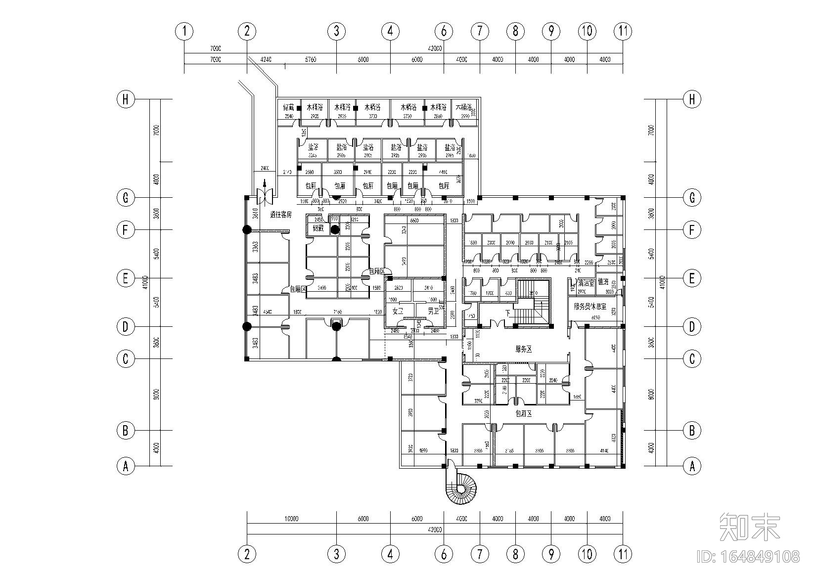 [江苏]苏州悦来花浴场施工图_附效果图cad施工图下载【ID:164849108】