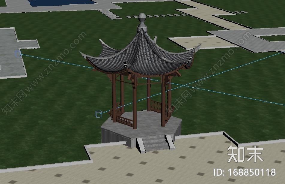 中式古建亭子CG模型下载【ID:168850118】