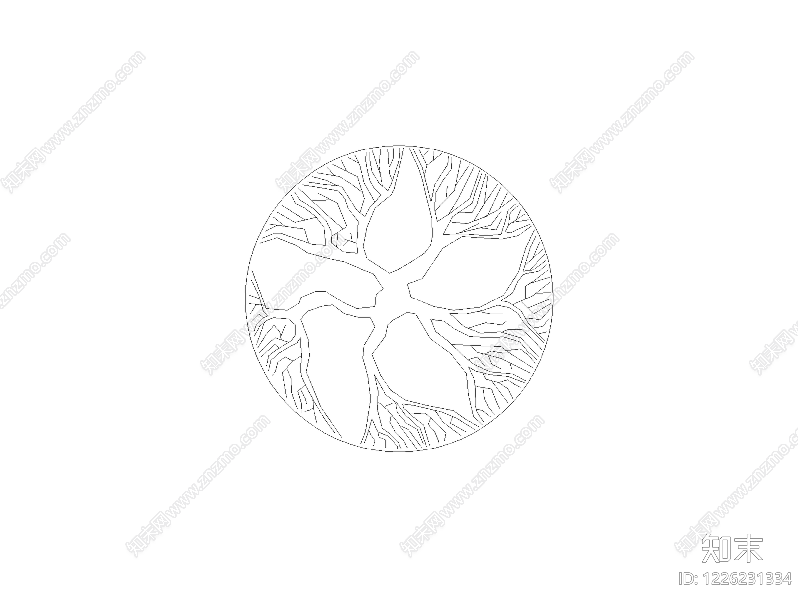 现代乔木种植CAD图纸