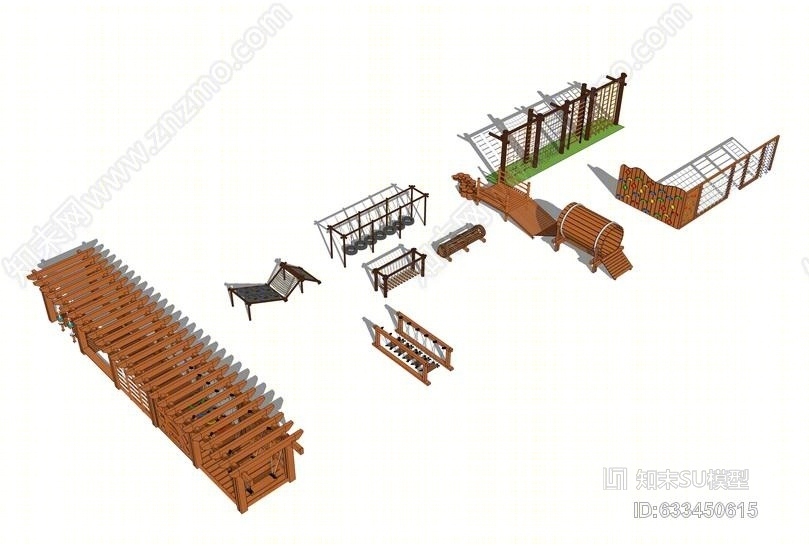 儿童攀爬设施SU模型下载【ID:633450615】