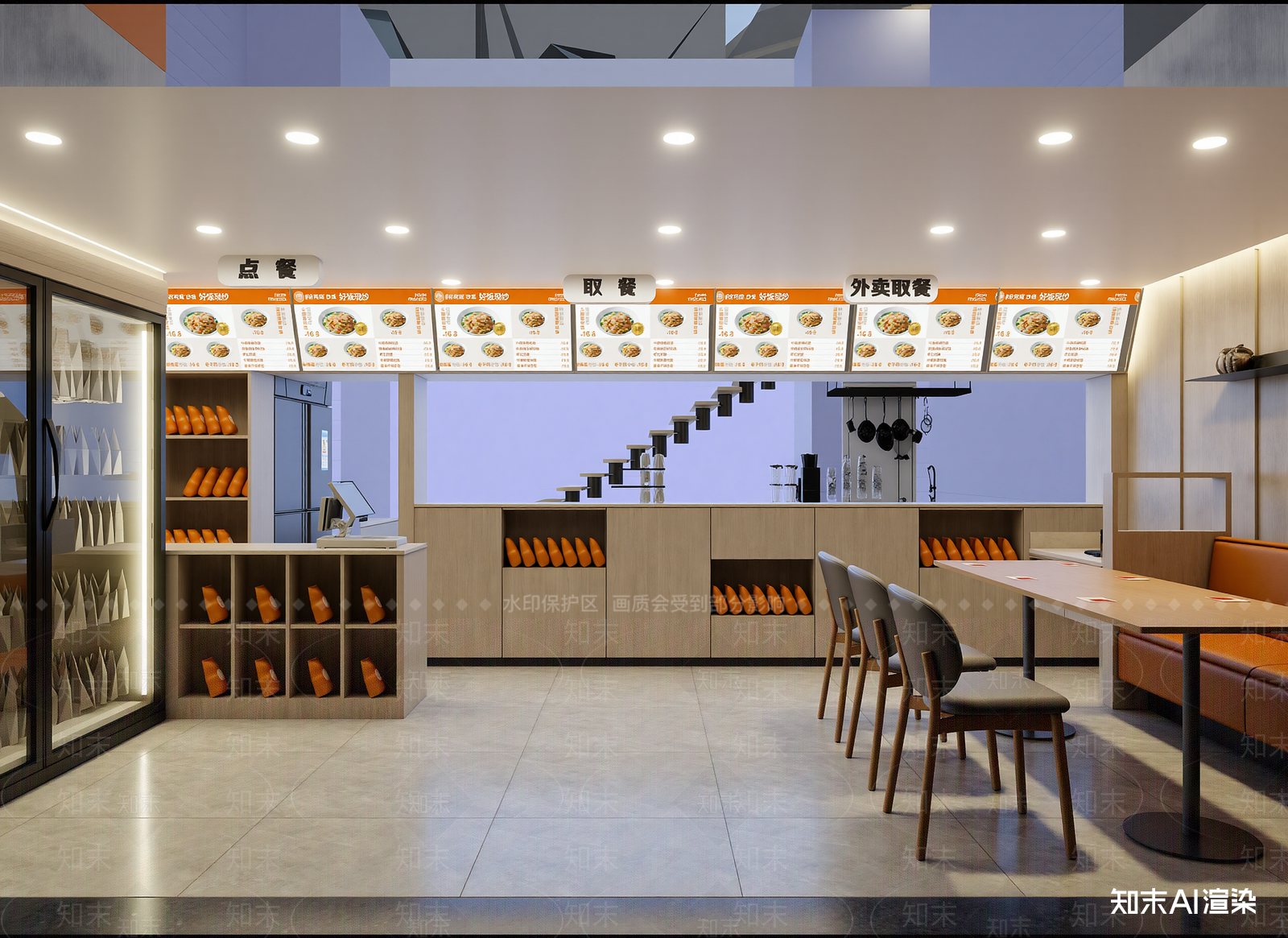 现代快餐店3D模型下载【ID:1214392985】