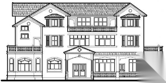 某三层别墅建筑方案图cad施工图下载【ID:149921166】