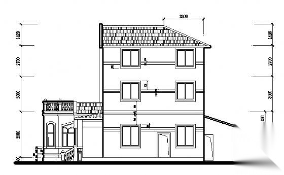 某三层别墅建筑方案图cad施工图下载【ID:149921166】