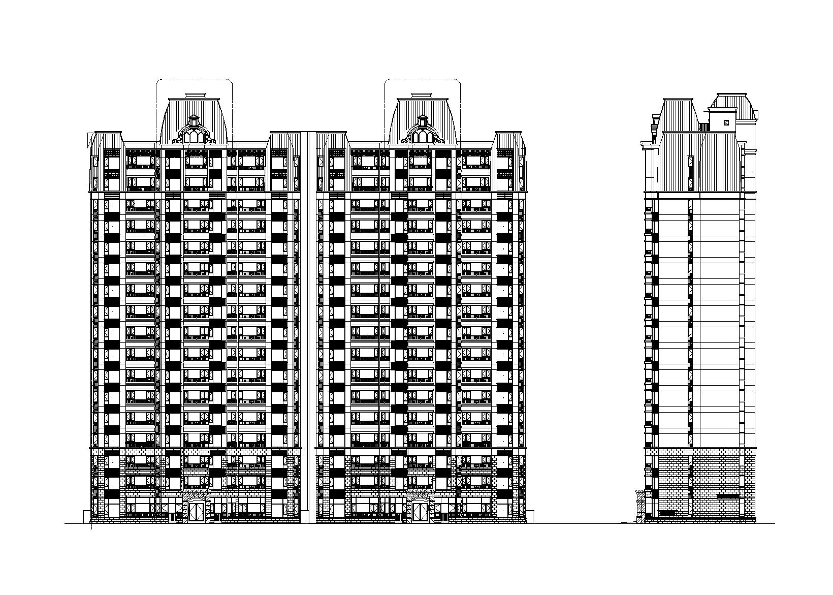 一线地产公司高层住宅楼设计建筑施工图施工图下载【ID:165731179】