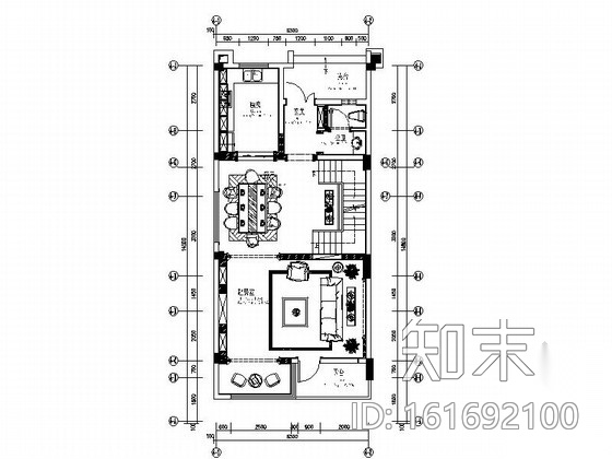 [四川]地中海联排别墅室内装修设计图（含效果）cad施工图下载【ID:161692100】