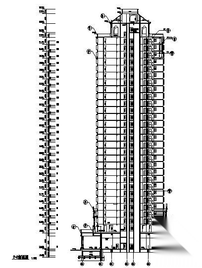 某三十一层商住楼建筑方案图cad施工图下载【ID:149856152】