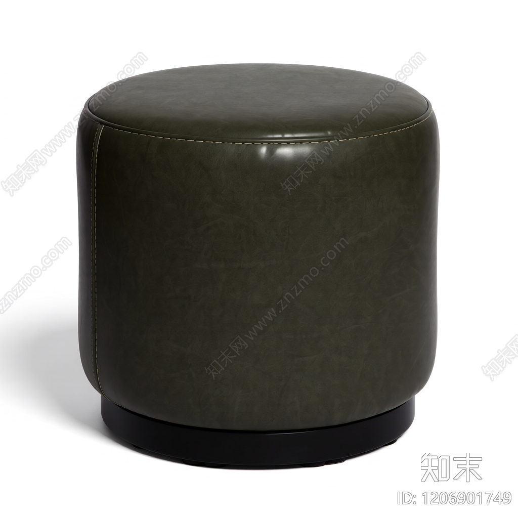 深色皮质脚凳3D模型下载【ID:1206901749】