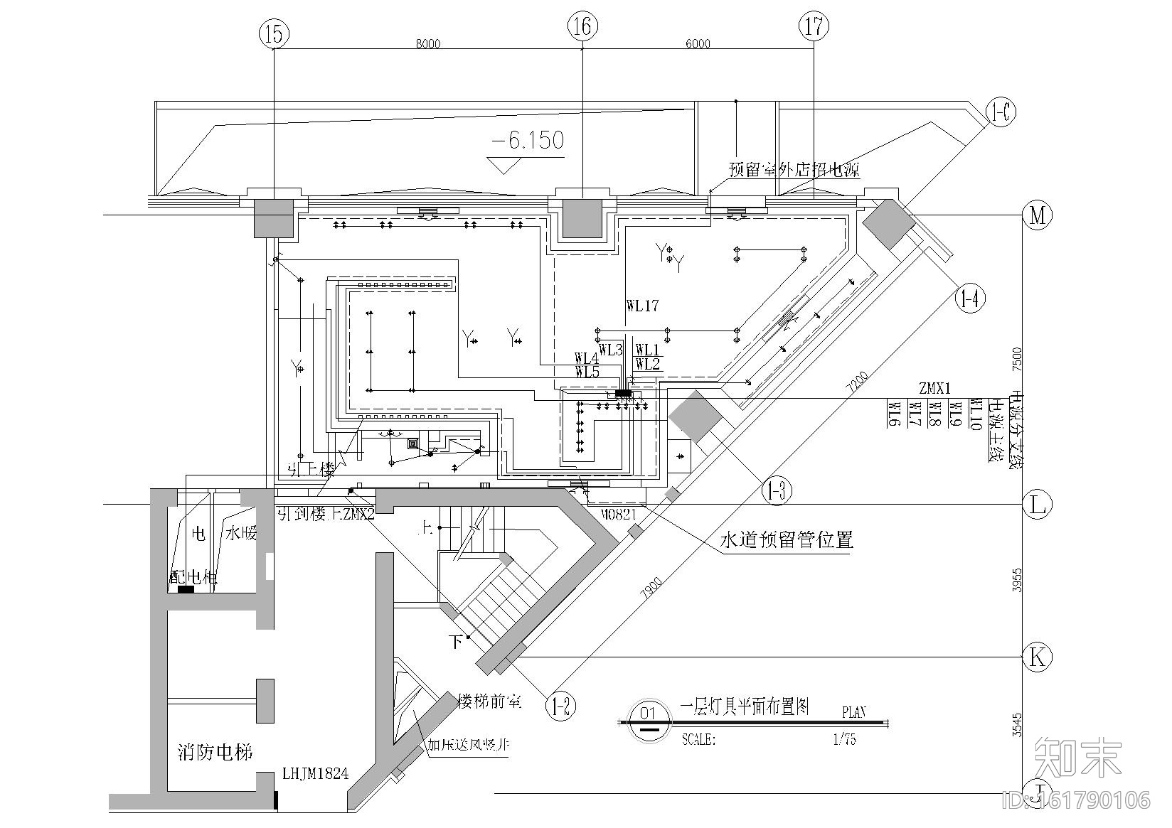 ​北京现代二层60㎡茶馆室内装饰设计施工图cad施工图下载【ID:161790106】