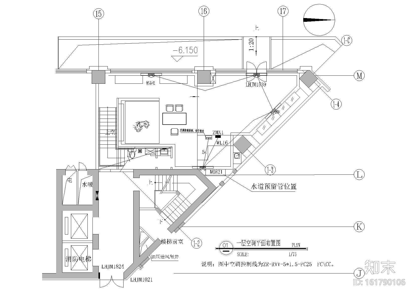 ​北京现代二层60㎡茶馆室内装饰设计施工图cad施工图下载【ID:161790106】