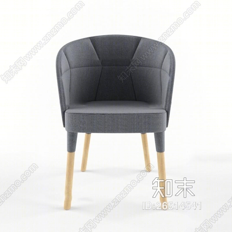 现代布艺单椅3D模型下载【ID:26514541】