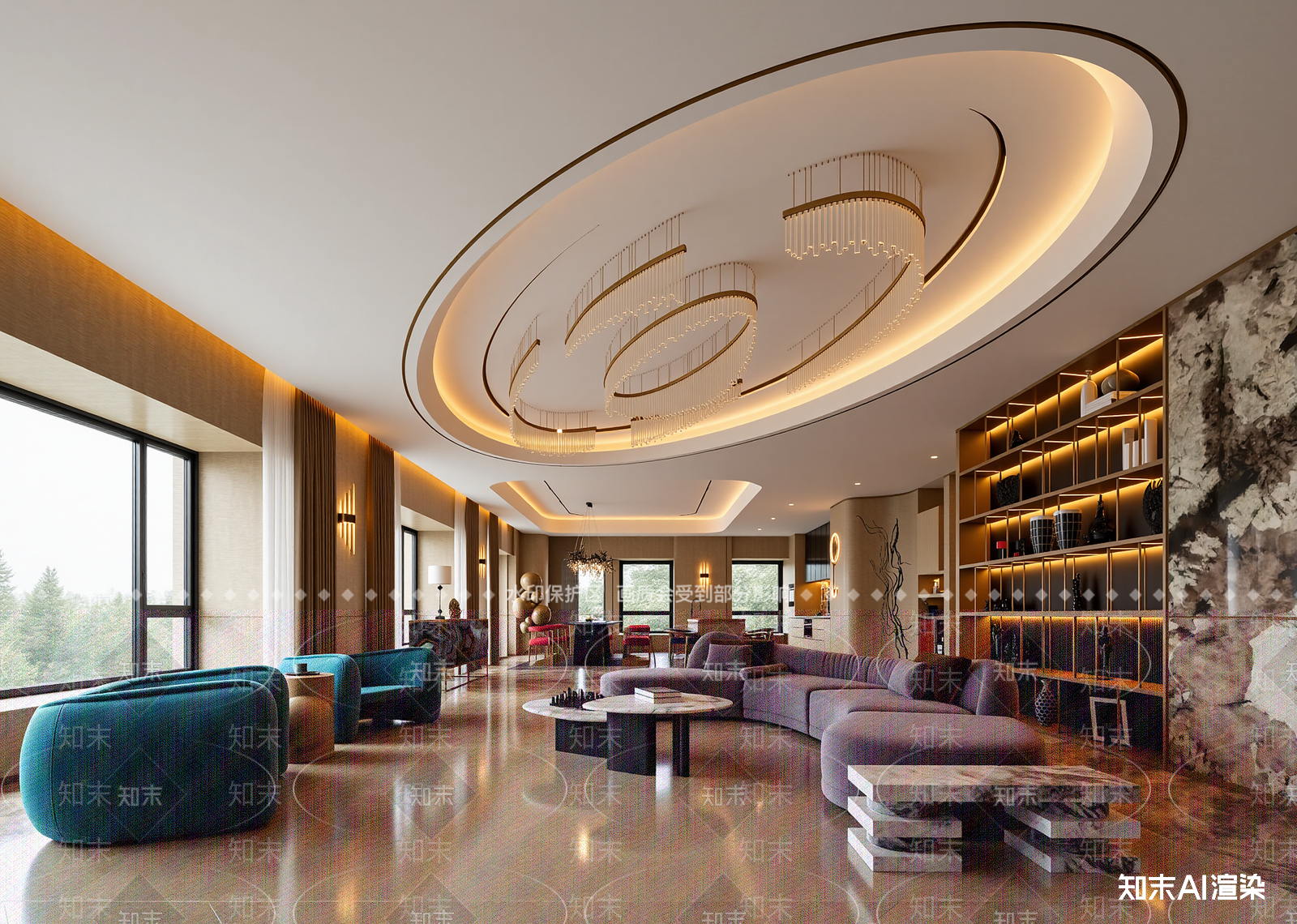现代酒店大堂3D模型下载【ID:1215167102】