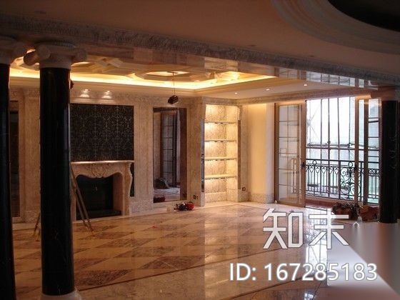 [北京]某欧陆风格别墅样板间平面图（含实景）cad施工图下载【ID:167285183】