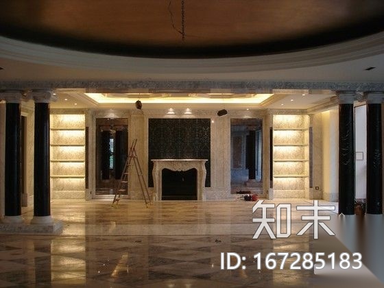 [北京]某欧陆风格别墅样板间平面图（含实景）cad施工图下载【ID:167285183】