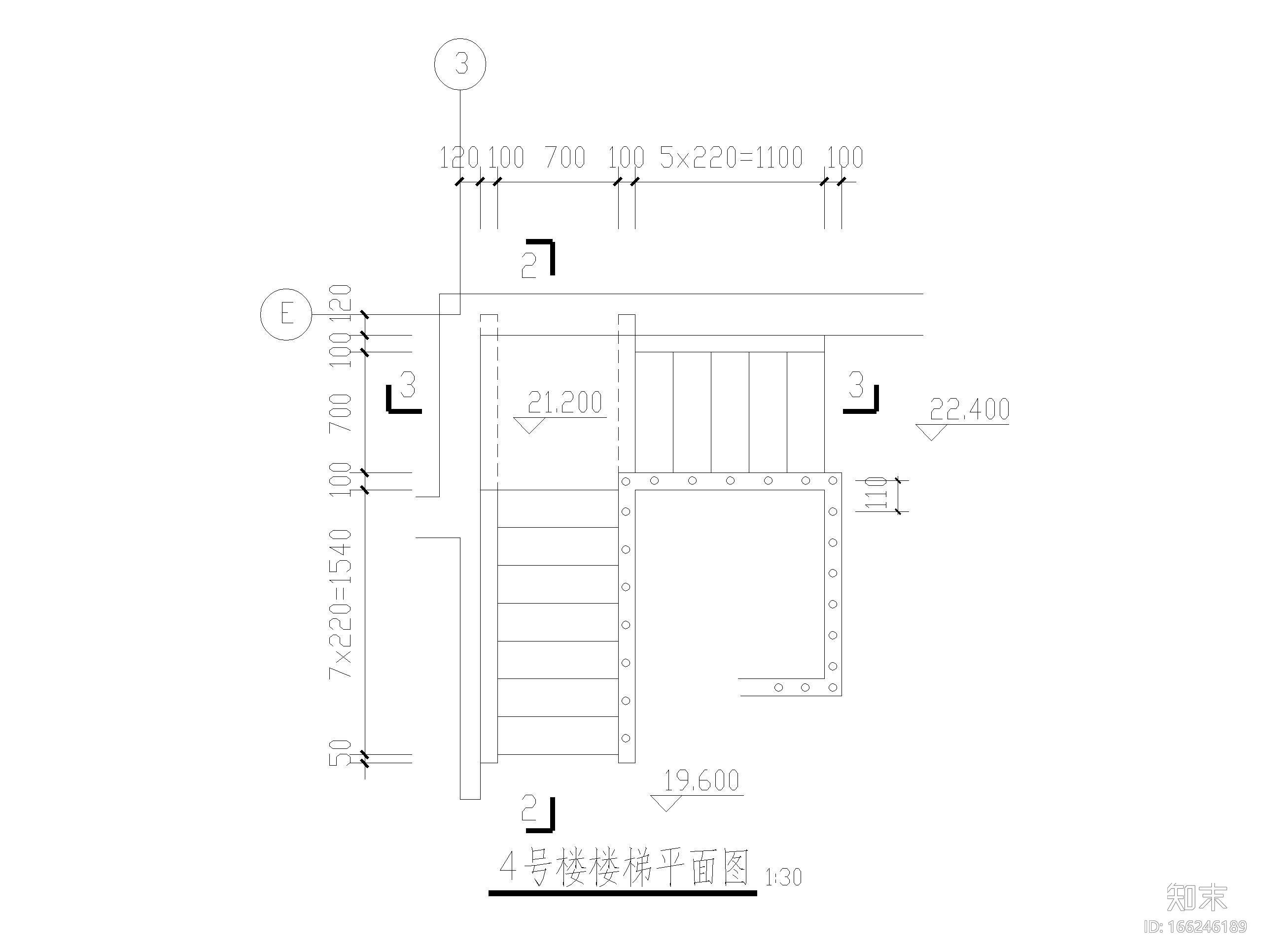 木楼梯节点大样详图CAD施工图下载【ID:166246189】