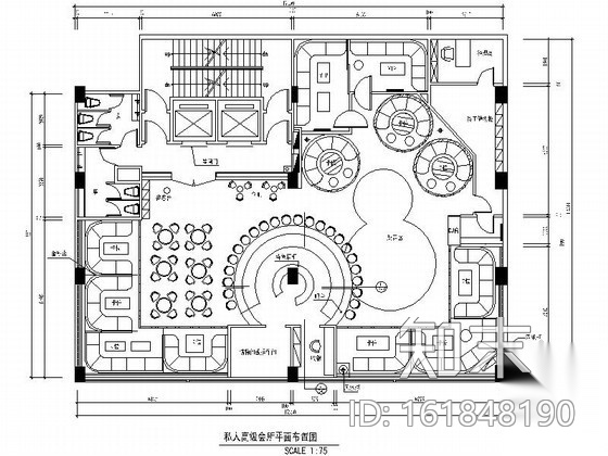 私人高级会所设计装修图施工图下载【ID:161848190】