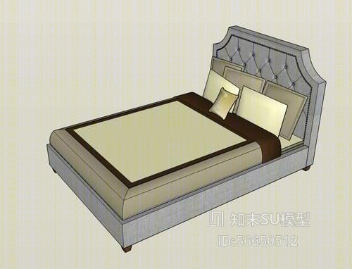 双人床SU模型下载【ID:56650512】