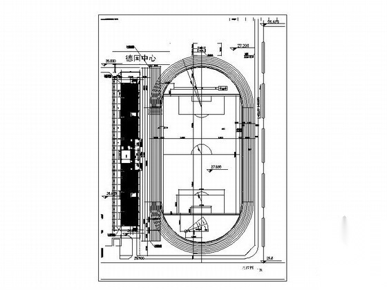 [合肥]某学院400米标准塑胶运动场建筑施工图施工图下载【ID:160733109】