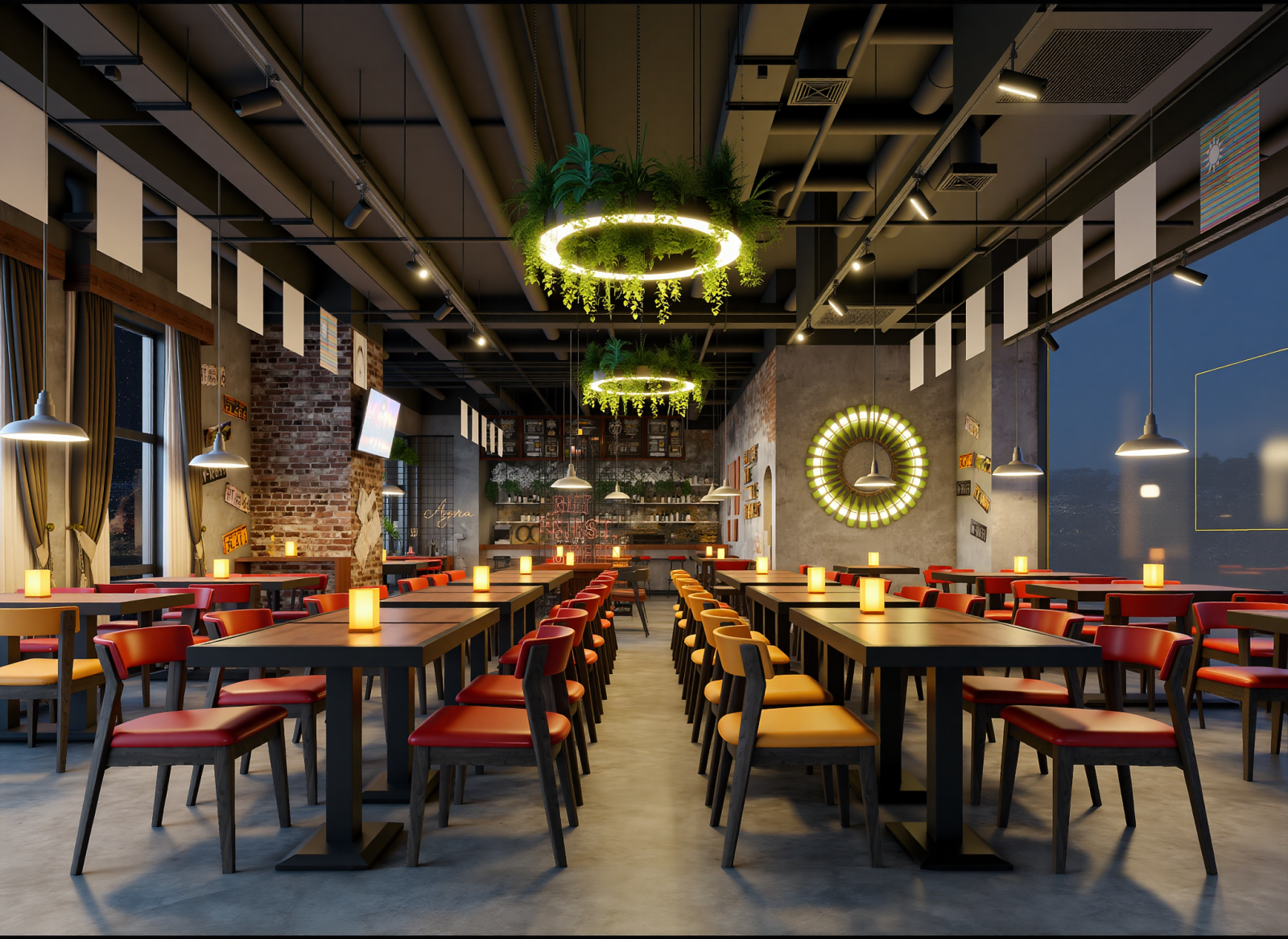 工业西餐厅3D模型下载【ID:1215082035】
